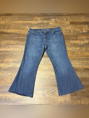 Vintage Y2K American Eagle Real Flare Jeans Women’s 14 Low Rise Blue Denim